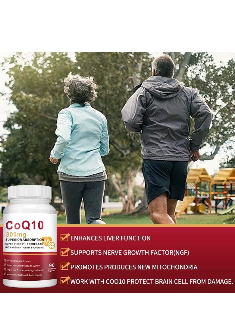 Wins Town CoQ10-300mg-Softgels with PQQ, BioPerine  Omega-3, 90 Servings Coenzyme Q10(Ubiquinone) Supplement for High-Absorption, Powerful-Antioxidant, Support Heart  Energy-Production  - Image 3