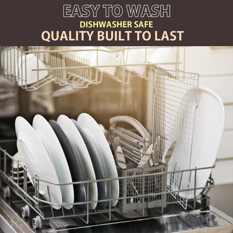 Briout 2PCS Cooling Racks for Cooking and Baking - 15x10 Inches Heavy Duty Stainless Steel Wire Rack for Baking, Grilling, Roasting - Oven & Dishwasher Safe - Fits Jelly Roll Sheet Pan-Silver - Image 5