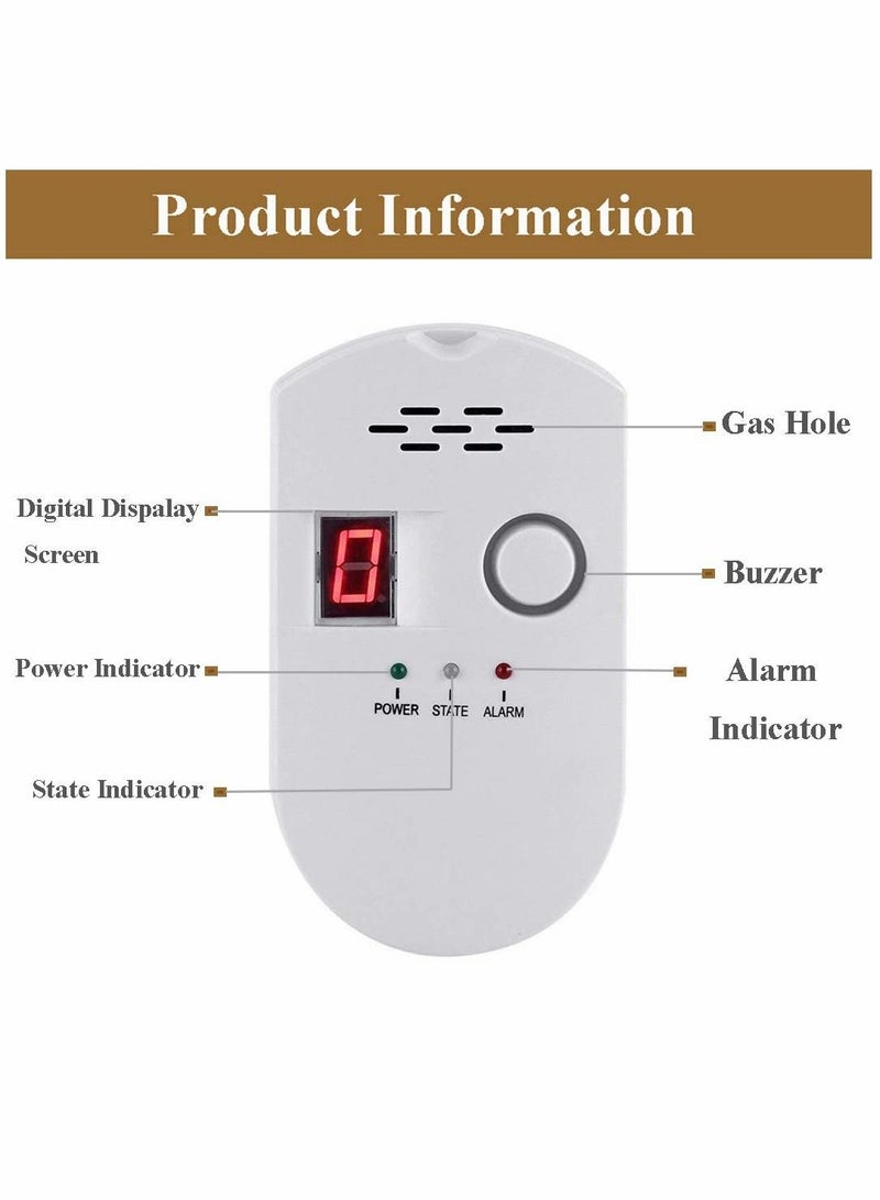 Natural Gas Detector Ultra-Sensitive Digital Display Gas Detector Flammable Gas Pipeline Alarm Sensor  - Image 3