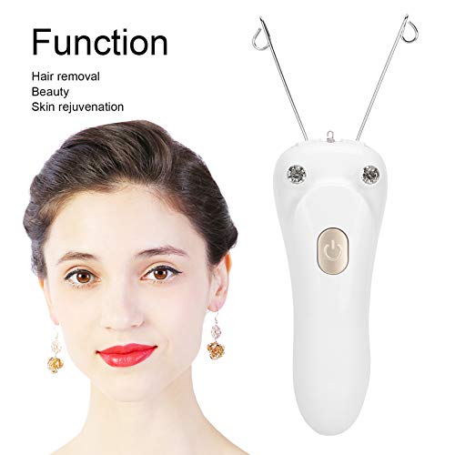 Sunicon Facial Threading Hair Removal, USB Rechargeable Electric Women Cordless Facial Threading Epilator Ladies Beauty Epilator Trimmer Cotton Threading Tool for Body Facial Pull(Gold) - Image 2