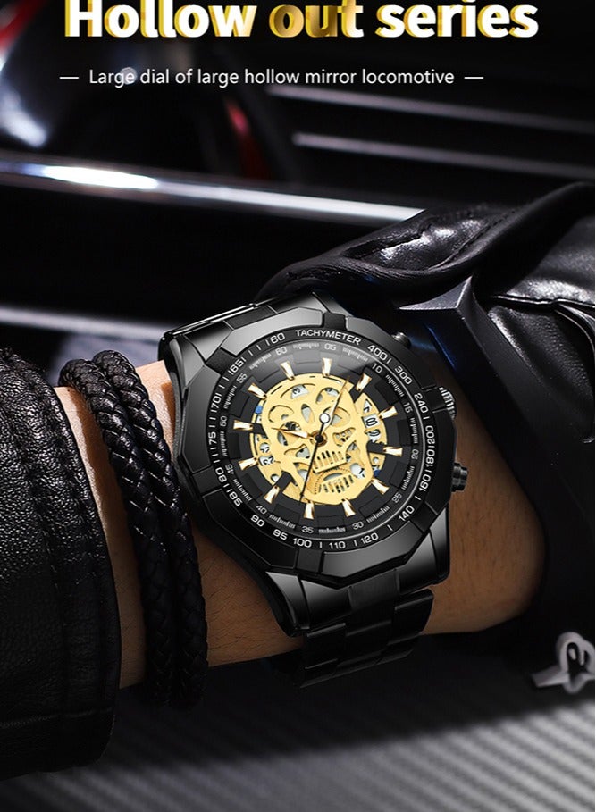 BINBOND Watches for Men Watch Luxury Stainless Steel Quartz Waterproof Watch - Image 1