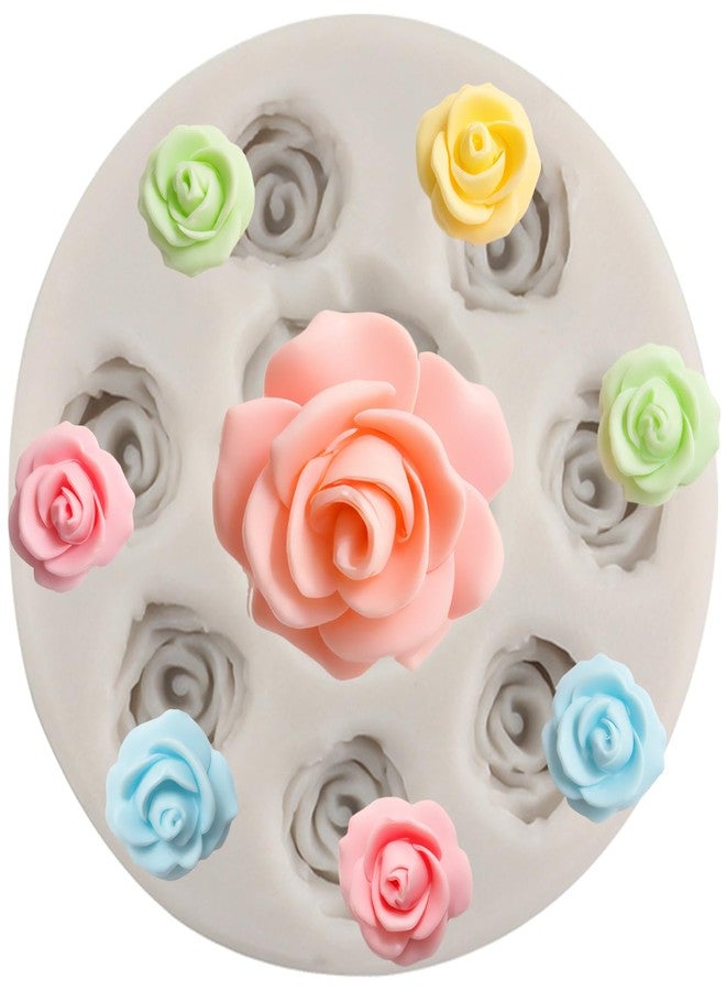 YANQINMS Rose Flower Silicone Molds Rose Flower Fondant Mold For Sugar Cake Decorating Cupcake Topper Candy Chocolate Gum Paste Polymer Clay - Image 1
