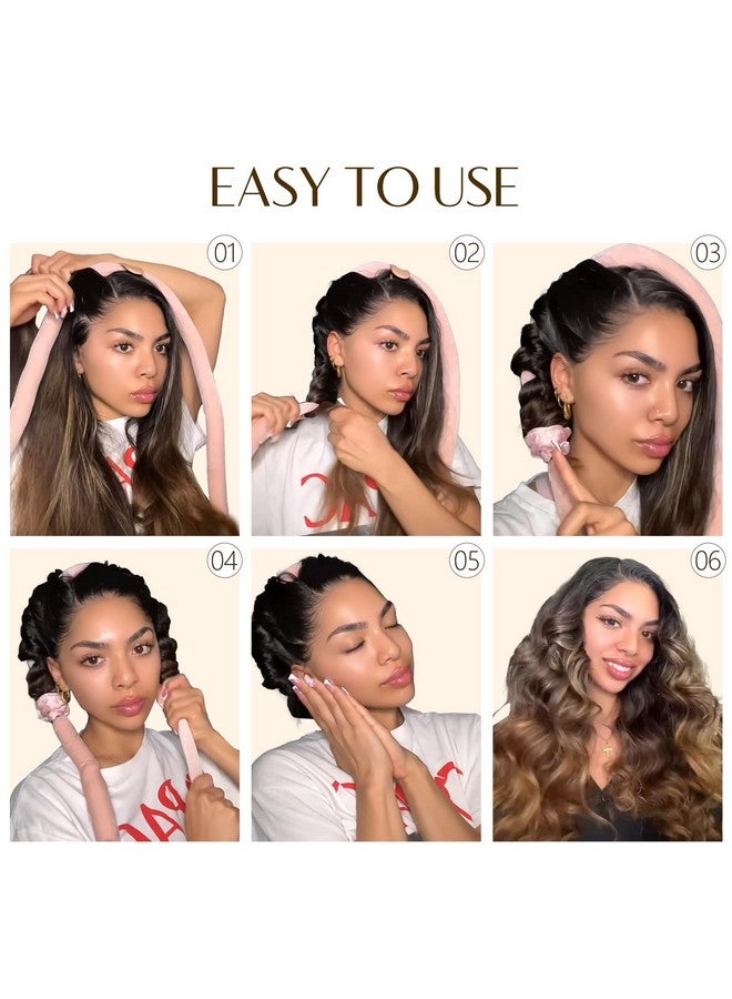 يانيبست مكواة تجعيد الشعر يانيبيست بدون حرارة، مكواة تجعيد شعر بدون حرارة للنوم، لفافة شريطية فائقة النعومة للشعر الطويل، مجموعة تجعيد الشعر بدون حرارة طوال الليل مع ربطات شعر ومشبك، لجميع أنواع الشعر - Image 5