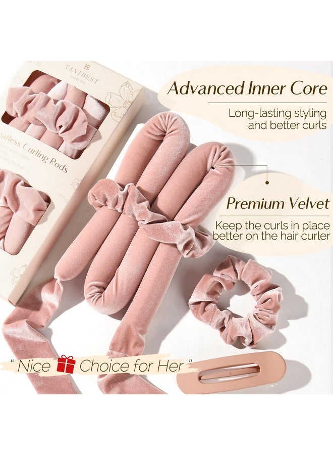 يانيبست مكواة تجعيد الشعر يانيبيست بدون حرارة، مكواة تجعيد شعر بدون حرارة للنوم، لفافة شريطية فائقة النعومة للشعر الطويل، مجموعة تجعيد الشعر بدون حرارة طوال الليل مع ربطات شعر ومشبك، لجميع أنواع الشعر - Image 3