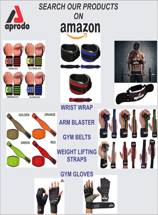 Aprodo Leather Palm Gym Gloves with Wrist Support + Double Stitched - Image 5