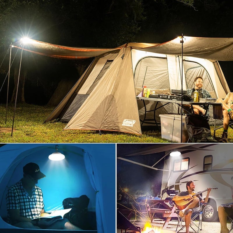 LeKaufen USB Solar Camping Light Remote Tent Light 2 Pack - 4000LM Portable LED Rechargeable Camping Lantern Hanging Waterproof Emergency Light for Camping, Hiking, Power Failure, Hurricane (120 LEDs) - Image 2
