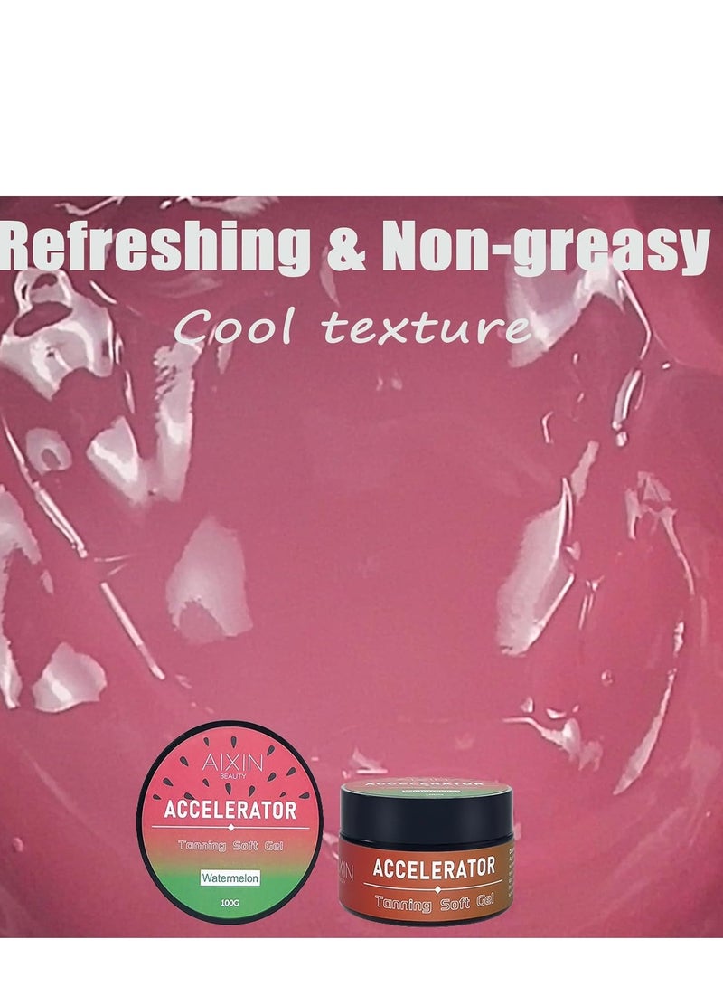 AIXIN Tan Accelerator for Sunbed,Watermelon Tan Enhancers u0026 Accelerators,Self-Tanning Soft Gel,Tanning Cream for Natural Brown,Tanning Moisturiser,Sun Bed Tanning Accelerator,High Moisturizing u0026 Refreshing 100g - Image 3