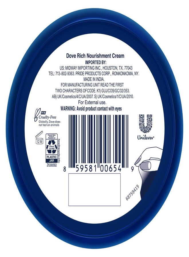 Dove Body Love Rich Nourishment Cream, Face, Hand & Body Lotion for Extremely Dry Skin, Fast-Absorbing 72-Hour Moisturizing Cream with Ceramide Serum, Travel Size, 2.53 Oz (Pack of 6) - Image 2