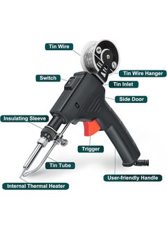 DMG TECH Soldering Iron Kit Automatic Hand Held Soldering Gun Welding Tool With 5Pcs Soldering Tips Desoldering Pump Tweezers Soldering Wires Mini Bracket For Circuit Boards Home Diy Electronics Repair  - Image 3