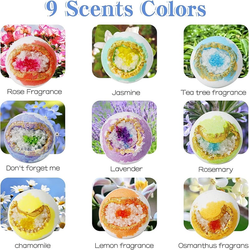 Global easy assemble picks Beauty Bath Bombs Gift Set - 9 Pack Natural Bath Bombs with Sea Salt & Essential Oils, 100g Each for Moisturizing Skin, Relaxation and Stress Relief Wide usage compatibility - Image 4