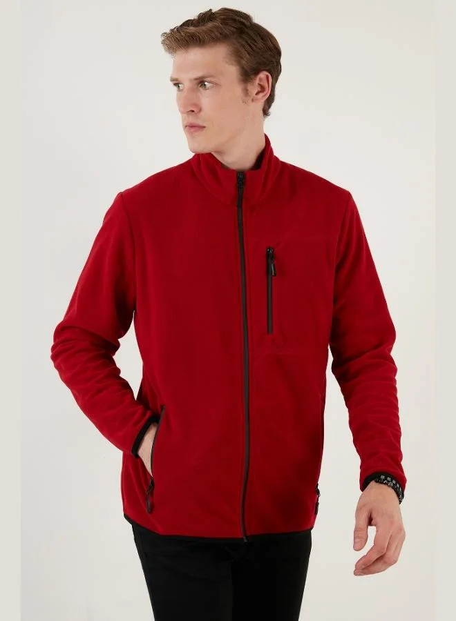 Buratti  Buratti Slim Fit Zippered Pocket Stand Collar Polar Fleece Cardigan Men's CARDIGAN 5906028 for Men | Best Price UAE