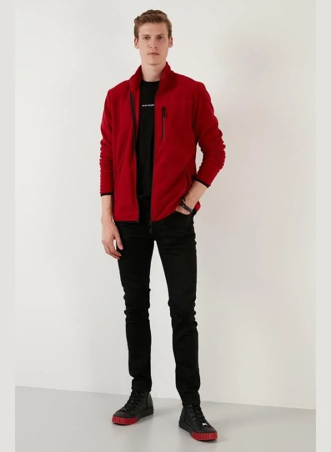 Buratti  Buratti Slim Fit Zippered Pocket Stand Collar Polar Fleece Cardigan Men's CARDIGAN 5906028 for Men | Best Price UAE