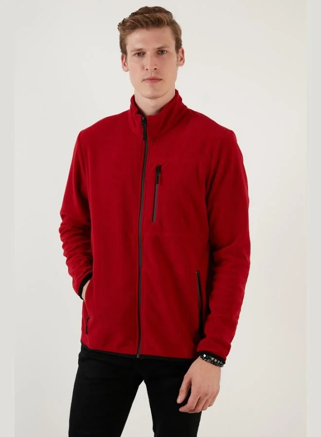 Buratti  Buratti Slim Fit Zippered Pocket Stand Collar Polar Fleece Cardigan Men's CARDIGAN 5906028 for Men | Best Price UAE