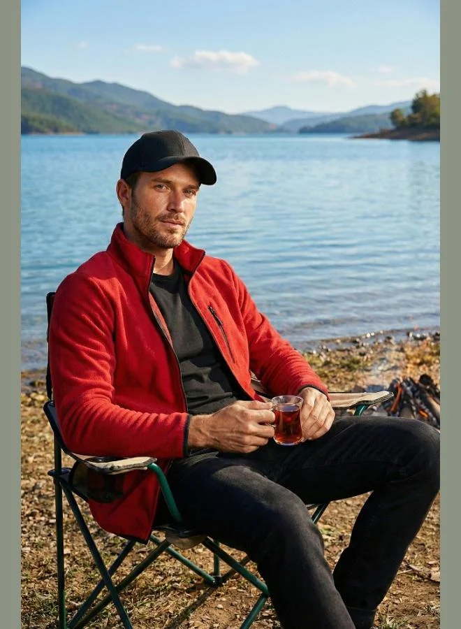 Buratti  Buratti Slim Fit Zippered Pocket Stand Collar Polar Fleece Cardigan Men's CARDIGAN 5906028 for Men | Best Price UAE