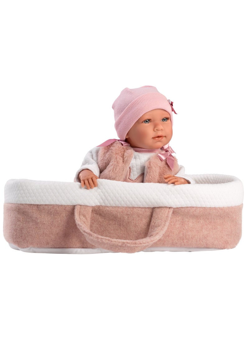 Llorens Mimi Blandita Capazo Rosa - 40cm - Image 2