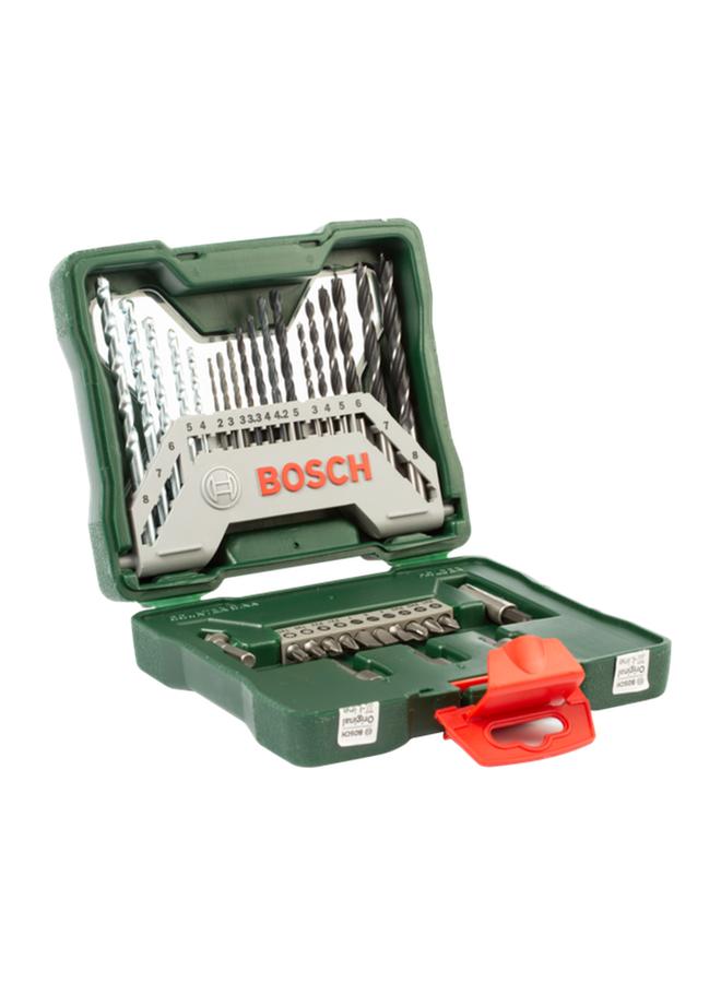 بوش طقم مفكات ومثقاب X-Line مكون من 33 قطعة باللون الرمادي والفضي 2607019325 - Image 1