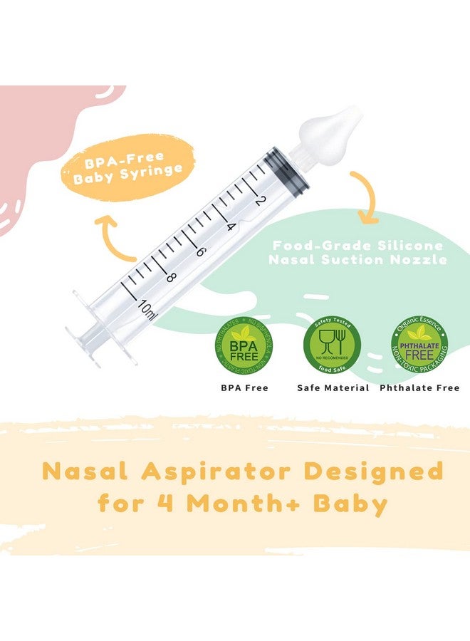 Aufisi Nasal Irrigator for Baby 10ml Professional Baby Nasal Aspirator with Safe Silicone Nasal Suction Tips Portable Baby Nasal Syringe Infant Nose Cleaner 2 Pieces - Image 3