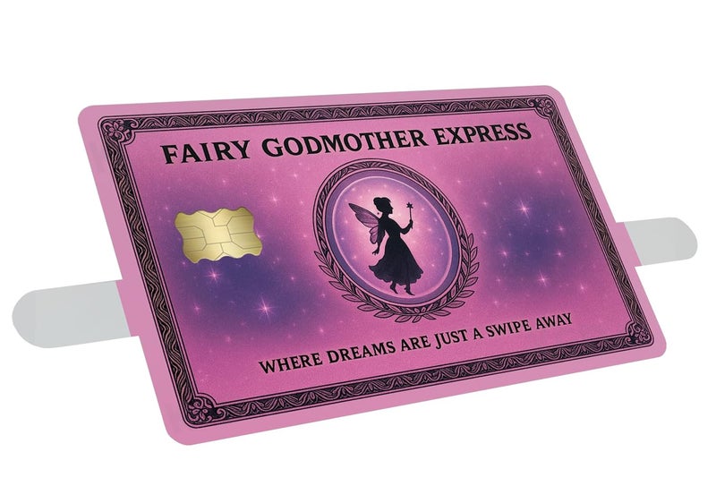 KCD غطاء بطاقة الائتمان كيد فيري غودماذر إكسبريس - غلاف فينيل سحري - 3 عبوات ملصقات مقاومة للماء لبطاقات الخصم، الائتمان، الهدايا، أو بطاقات الهوية - CCS032 - Image 1