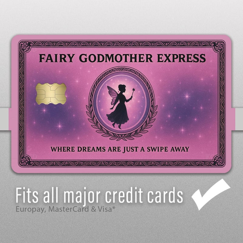 KCD غطاء بطاقة الائتمان كيد فيري غودماذر إكسبريس - غلاف فينيل سحري - 3 عبوات ملصقات مقاومة للماء لبطاقات الخصم، الائتمان، الهدايا، أو بطاقات الهوية - CCS032 - Image 4