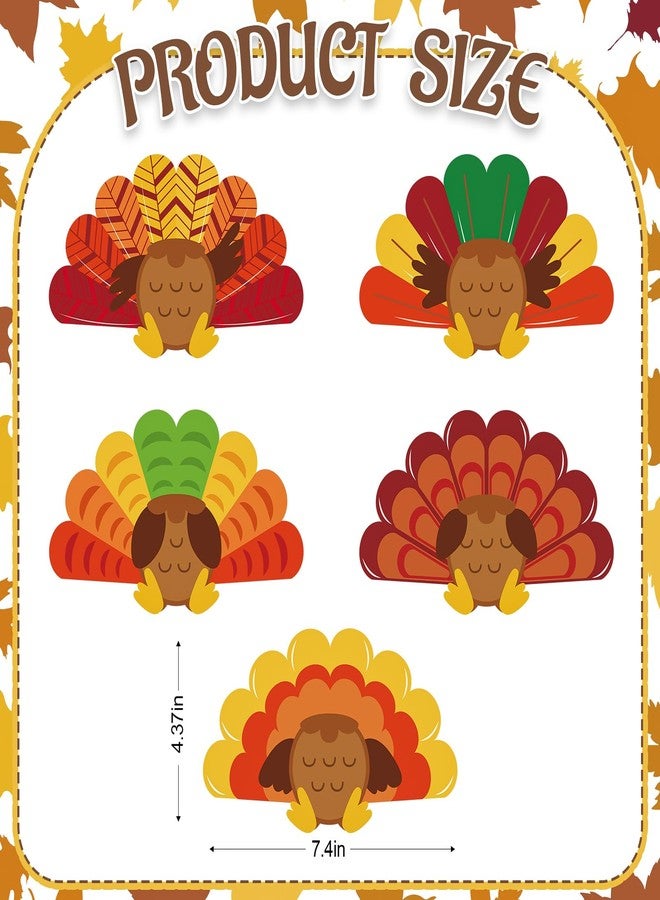 Yewfold 50Pcs Turkey Paper Cutouts, Thanksgiving Bulletin Board Decorations for DIY Craft Photo, Thanksgiving Classroom Decorations for Home Party Supplies - Image 2