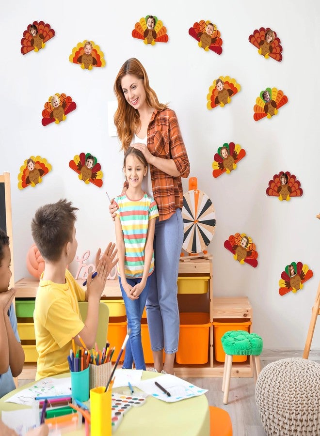 Yewfold 50Pcs Turkey Paper Cutouts, Thanksgiving Bulletin Board Decorations for DIY Craft Photo, Thanksgiving Classroom Decorations for Home Party Supplies - Image 4