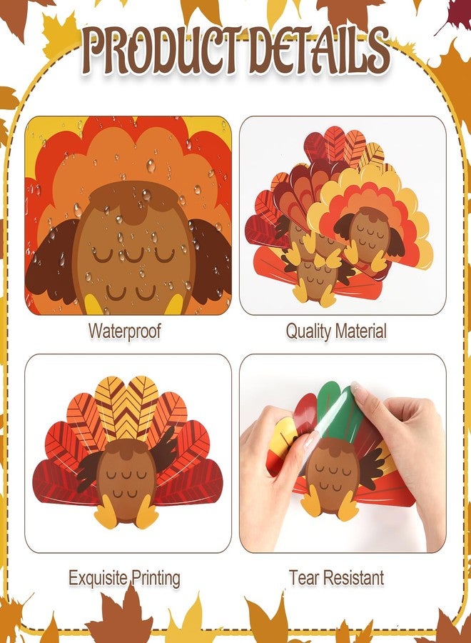 Yewfold 50Pcs Turkey Paper Cutouts, Thanksgiving Bulletin Board Decorations for DIY Craft Photo, Thanksgiving Classroom Decorations for Home Party Supplies - Image 3