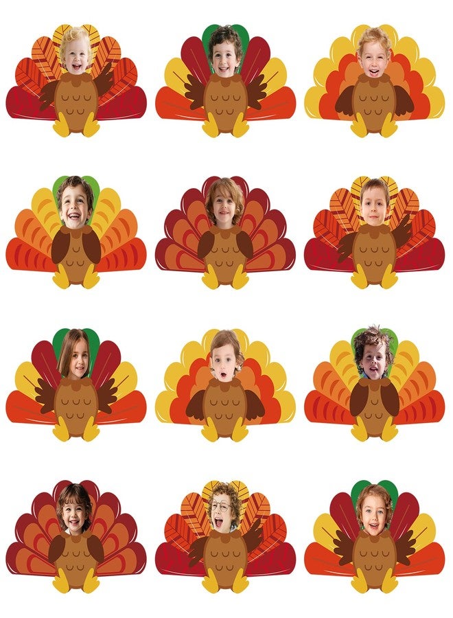 Yewfold 50Pcs Turkey Paper Cutouts, Thanksgiving Bulletin Board Decorations for DIY Craft Photo, Thanksgiving Classroom Decorations for Home Party Supplies - Image 1