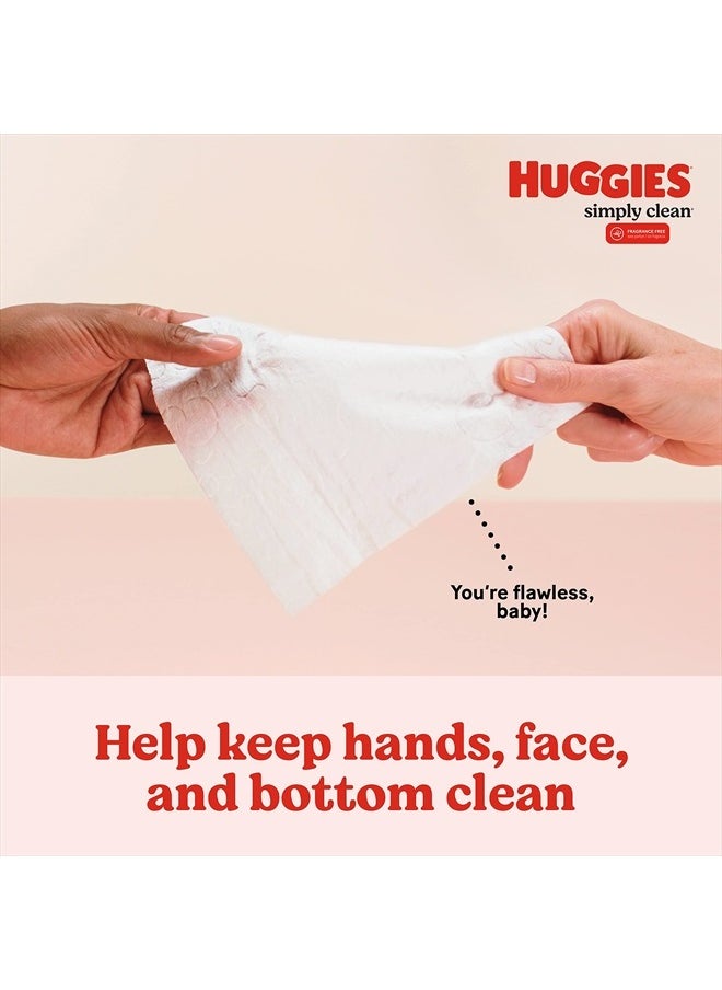 Huggies - Huggies Simply Clean Fragrance-Free Baby Wipes, Unscented Diaper Wipes, 64 Count(Pack of 11) (704 Wipes Total) - Image 1
