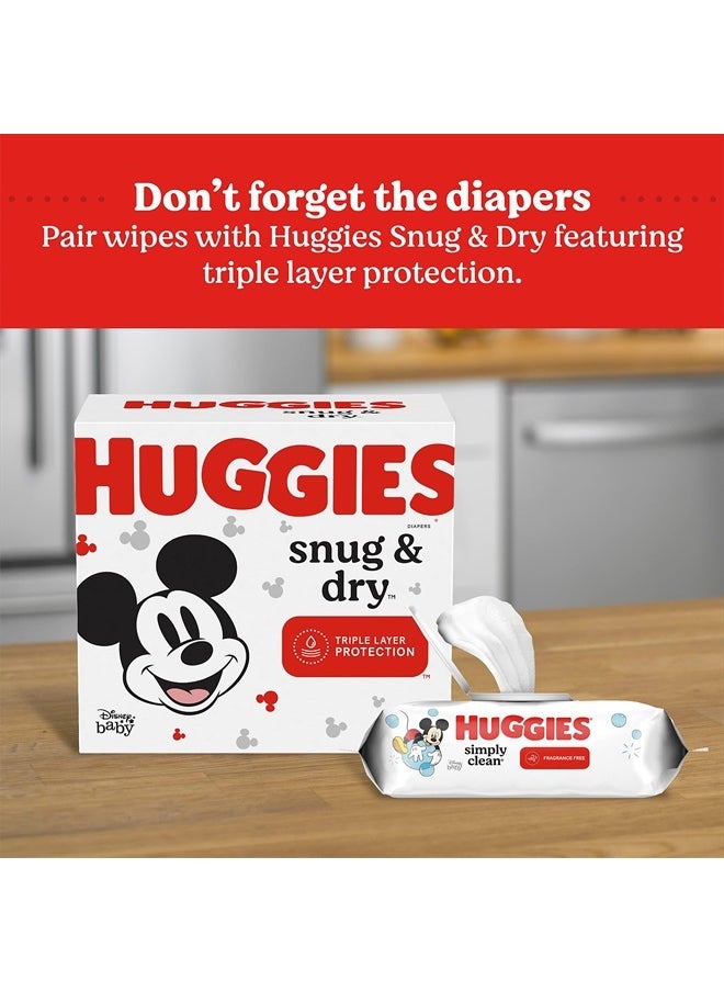 Huggies - Huggies Simply Clean Fragrance-Free Baby Wipes, Unscented Diaper Wipes, 64 Count(Pack of 11) (704 Wipes Total) - Image 1