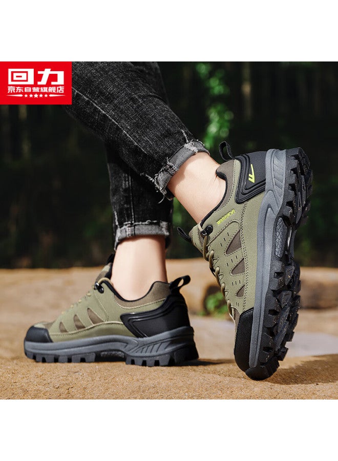 Warrior Outdoor Hiking Non-slip Wear-resistant Sports Shoes For Men Comfortable Thick-soled Work Shoes Military Green Black Size 39