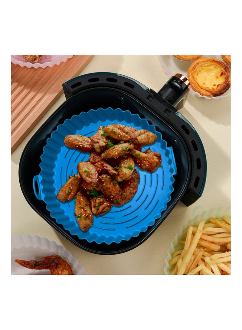 KASTWAVE Silicone Air Fryer Liners, 2Pcs 7.9" Air Fryer Accessories, Silicone Round Reusable Pot Airfryer Liners, Replacement Disposable Paper Liner, for Rack Baking Roasting Oven Microwave - Image 5
