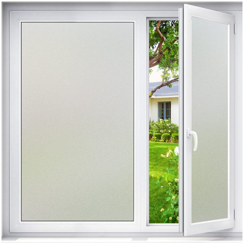 Haton Window Film Privacy for Glass Windows Frosted Film Frosting 90x200cm Opaque Glass Sticker Self Adhesive Roll UV Block No Glue Static Cling Vinyl Covering for Bathroom Home and Office