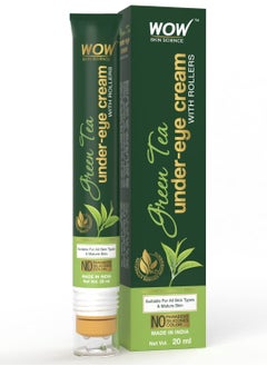 WOW Skin Science WOW Skin Science Green Tea Under Eye Cream with Rollers for Dark circles Puffy Eyes - 20 ml  - Image 1