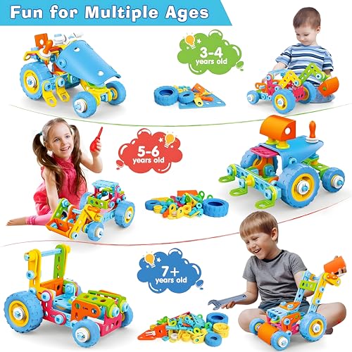 MOONTOY STEM Toys for 3 4 5 6 7 8 Year Old Boy Birthday Gift Building Toys for Kid Age 48 57 68 812 Preschool Educational Stem Kit Creative Activities for Boys Girls Christmas Idea Gift 118pcs - Image 5