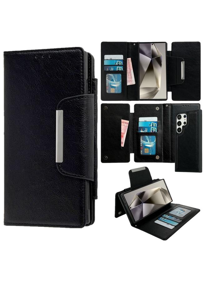 اس-توب جراب جلدي متعدد الوظائف لهاتف Samsung Galaxy S25 Ultra 5G مع محفظة لـ 7 بطاقات - Image 1