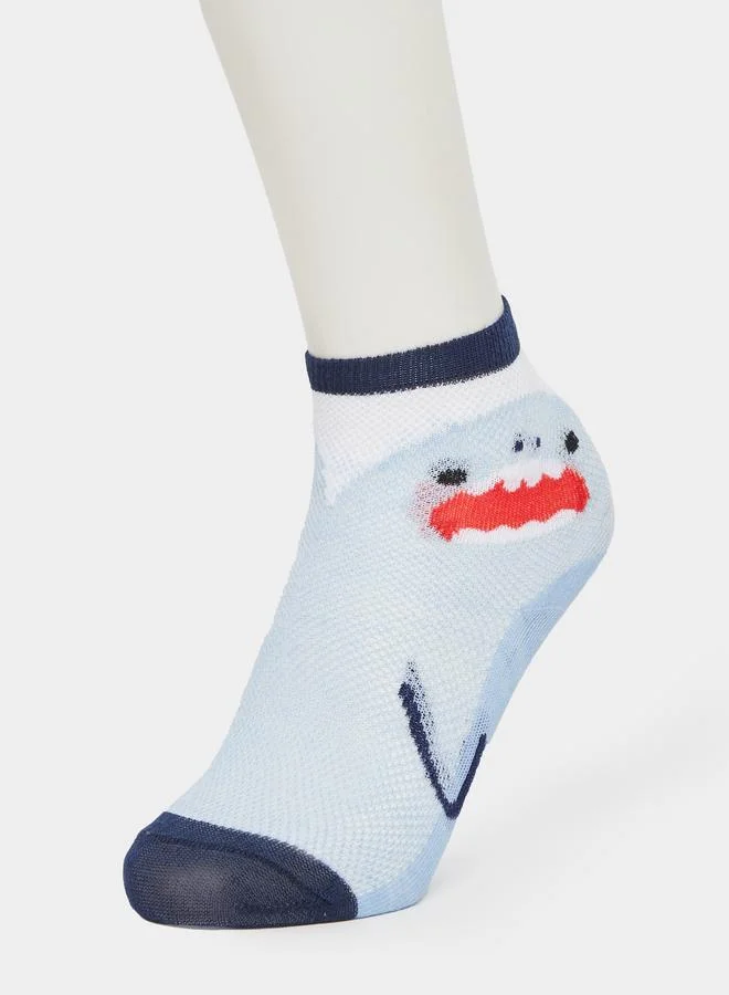 ستايلي طقم 5 جوارب كاحل مطبوعة