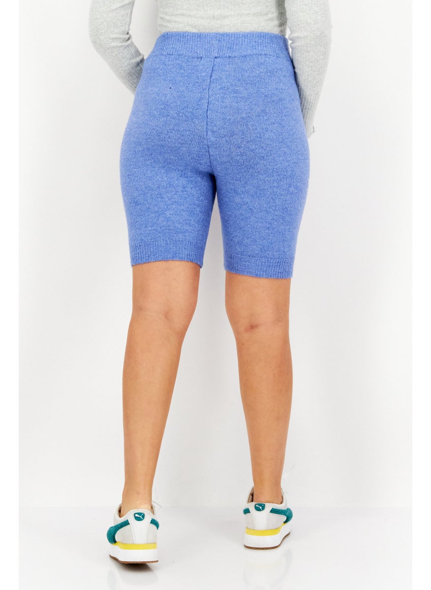 Missguided - Women Knitted Basic Shorts, Blue - Image 1