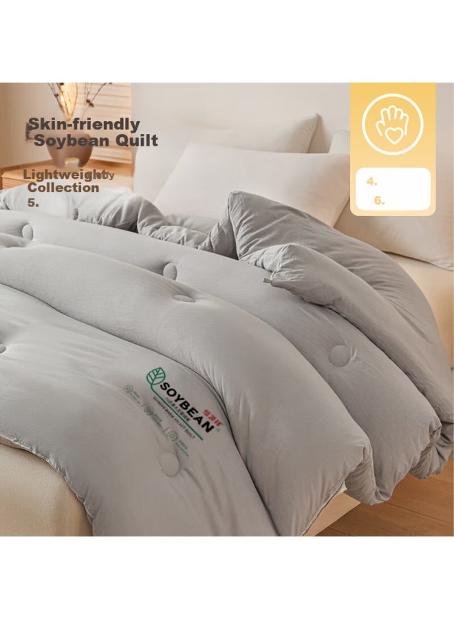 Skin-Friendly Class A 10% Soybean Quilt 6 Jin Filling 200X230Cm Spring And Autumn Four Seasons Quilt - Image 1