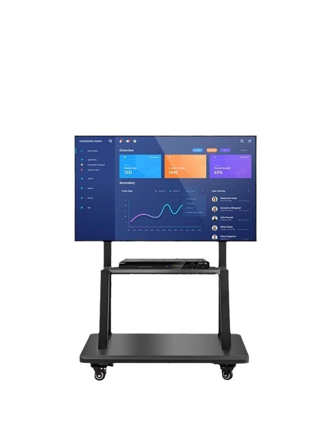 Mobile TV Stand on Wheels for 32–85 Inch Screens – Height-Adjustable Rolling TV Cart with Shelf, Heavy-Duty Steel Floor Stand for Conference Rooms, Classrooms and Live Streaming - Image 3