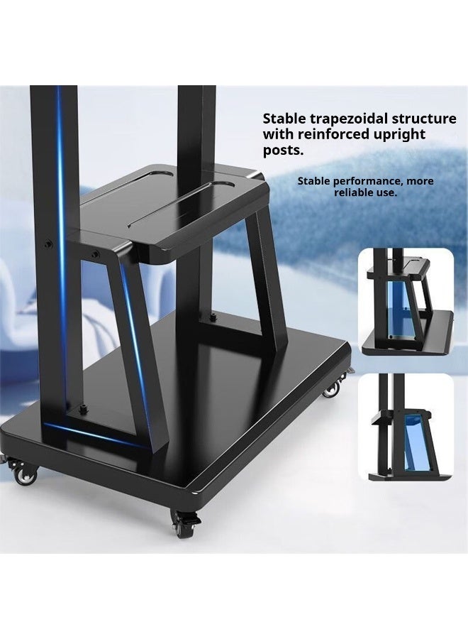 Mobile TV Stand on Wheels for 32–85 Inch Screens – Height-Adjustable Rolling TV Cart with Shelf, Heavy-Duty Steel Floor Stand for Conference Rooms, Classrooms and Live Streaming - Image 5