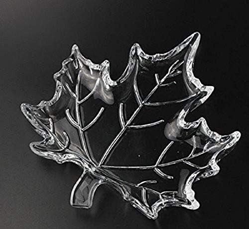 OANGO Modern Crystal Clear Leaf Shape Plate Glass Tray for - Dry Fruits, Fruits Plate, Serving Plate Home Decoration, Living Room etc (1Pcs Plate (Clear)). - Image 2