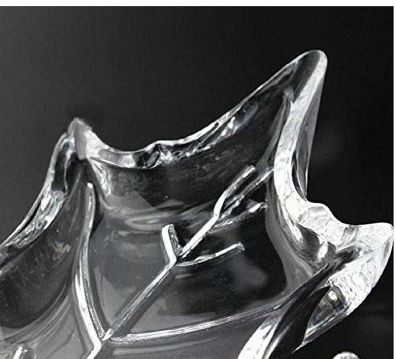 OANGO Modern Crystal Clear Leaf Shape Plate Glass Tray for - Dry Fruits, Fruits Plate, Serving Plate Home Decoration, Living Room etc (1Pcs Plate (Clear)). - Image 4