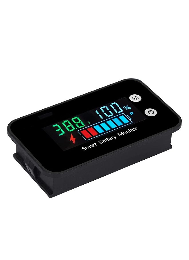 Generic Battery Capacity Monitor, 12v 24v 36v 48v 60v 72v, Digital Battery Status Tester Meter, Remaining Percentage Level Voltage Fahrenheit Temperature Power Indicator Panel Gauge for Marine RV, Golf cart  - Image 1