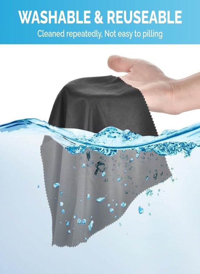 One Tap Only Microfiber Cleaning Cloths 6 Pack – 6x7 Inch Lint‑Free Lens & Screen Cleaner – Eyeglass Camera Phone Tablet TV Cloth – Reusable Scratch‑Free Streak‑Free – 3 Dark Grey & 3 White Individually Wrapped - Image 5