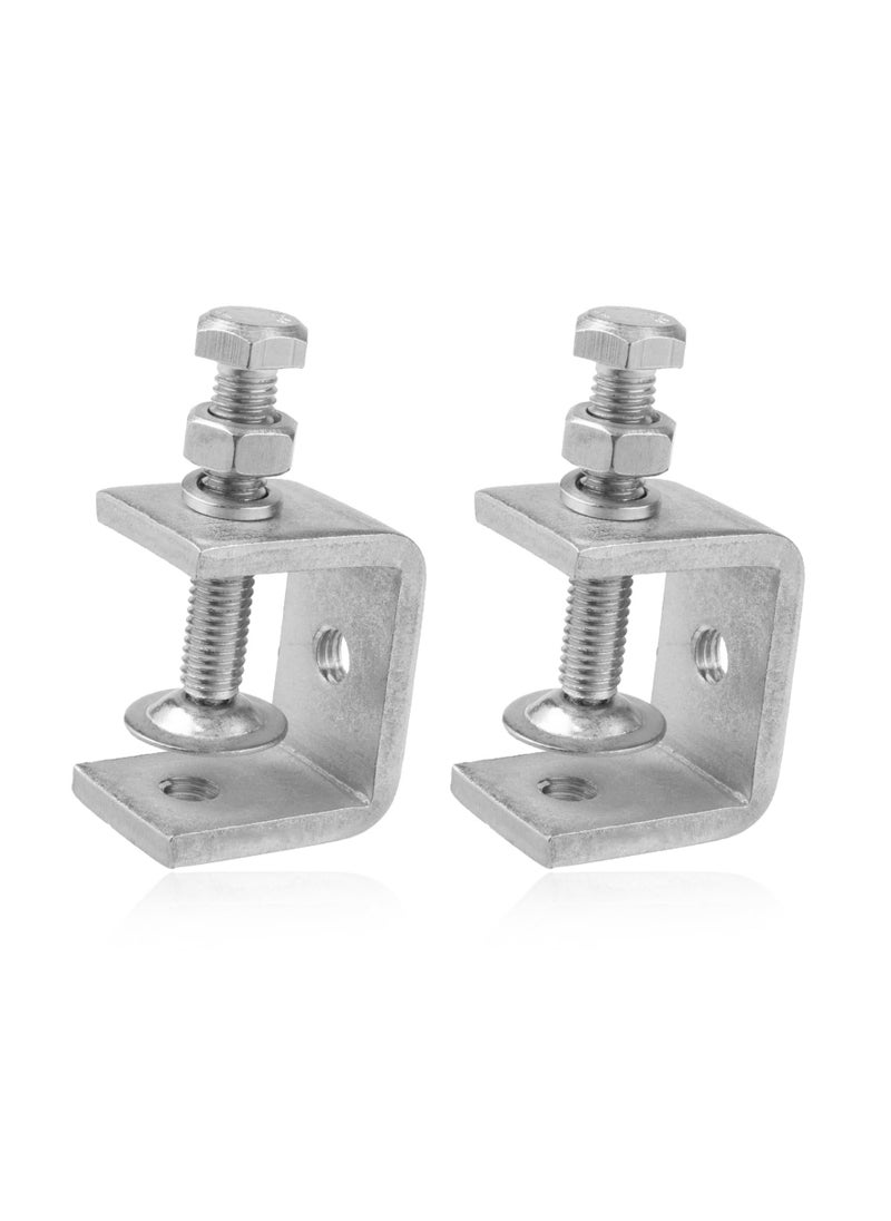 Y&D 2 Pack 304 Stainless Steel Small C Clamps, 1 Inch Mini C-Clamps Heavy Duty With Wide Jaw Opening for Woodworking and Welding Mounting, Suitable Home Professional Use (30mm)  - Image 1