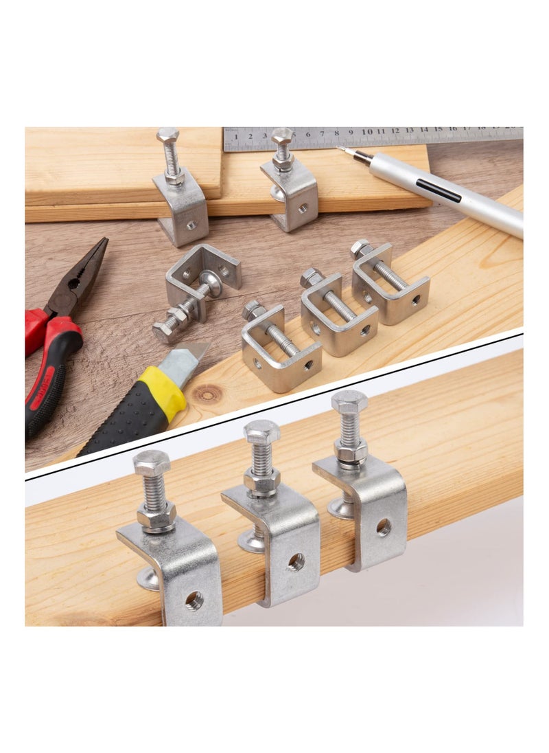Y&D 2 Pack 304 Stainless Steel Small C Clamps, 1 Inch Mini C-Clamps Heavy Duty With Wide Jaw Opening for Woodworking and Welding Mounting, Suitable Home Professional Use (30mm)  - Image 5