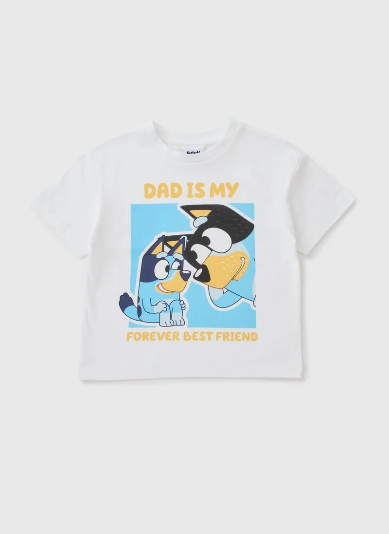 Matalan Bluey White Fathers Day T-Shirt