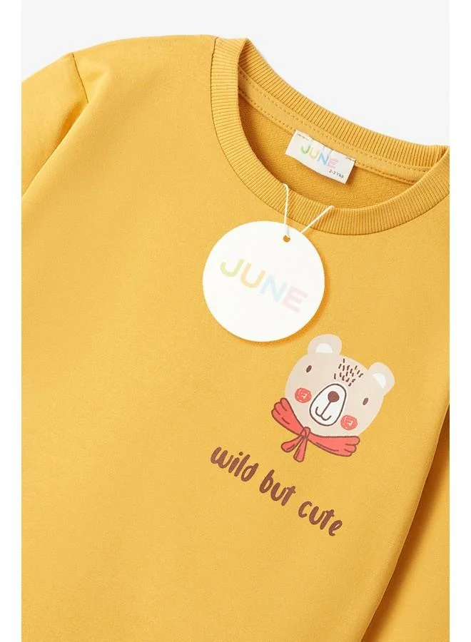 JUNE June Baby Boy 2-Pack Printed Tracksuit Set Mustard