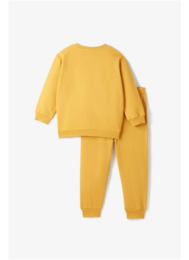 جون June Baby Boy 2-Pack Printed Tracksuit Set Mustard