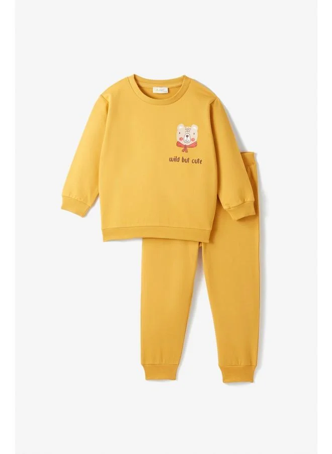 JUNE June Baby Boy 2-Pack Printed Tracksuit Set Mustard
